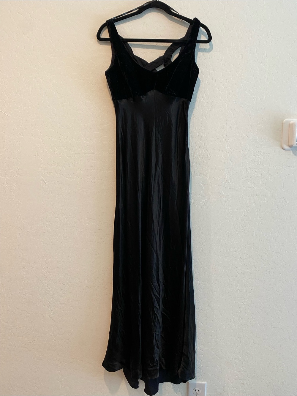 VNTG Night Way Velvet Bodice Slip Dress